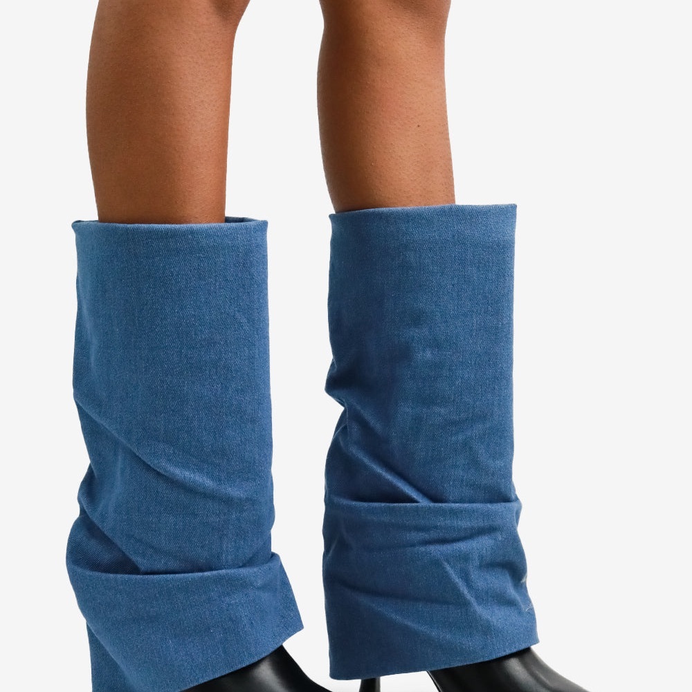 Blue Denim Leg Warmers